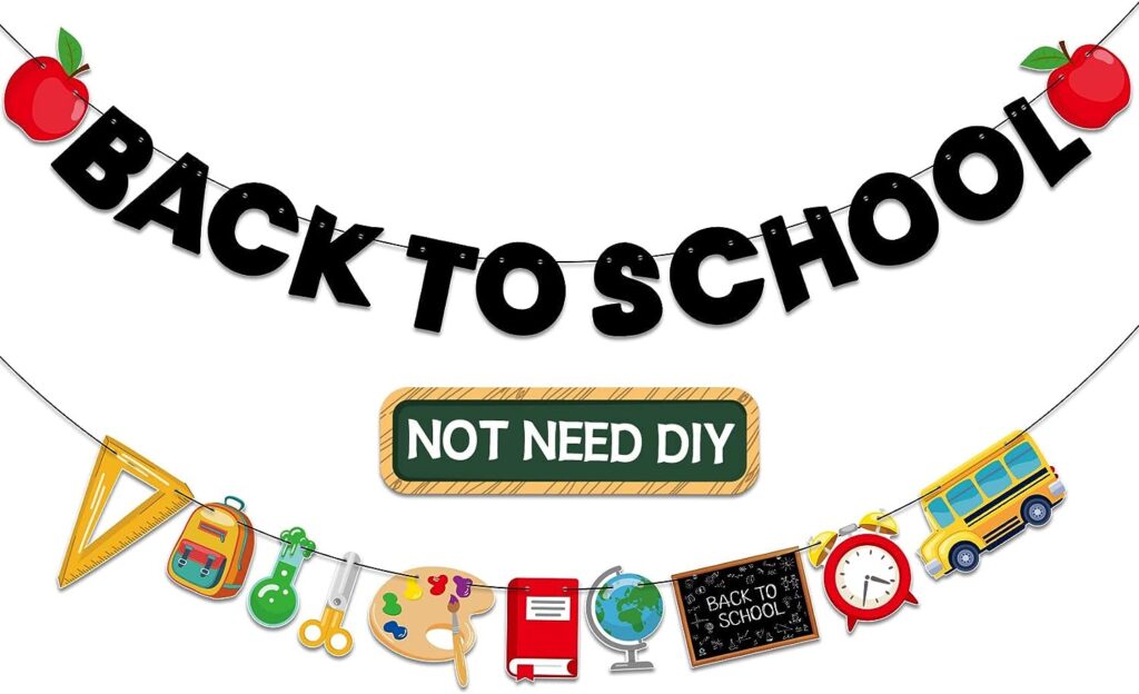 Back To School Banner Not DIY Back To School Decor Back To School Decorations for Home 2 Strings First Day Of School Banner for Classroom Teacher Office Decor