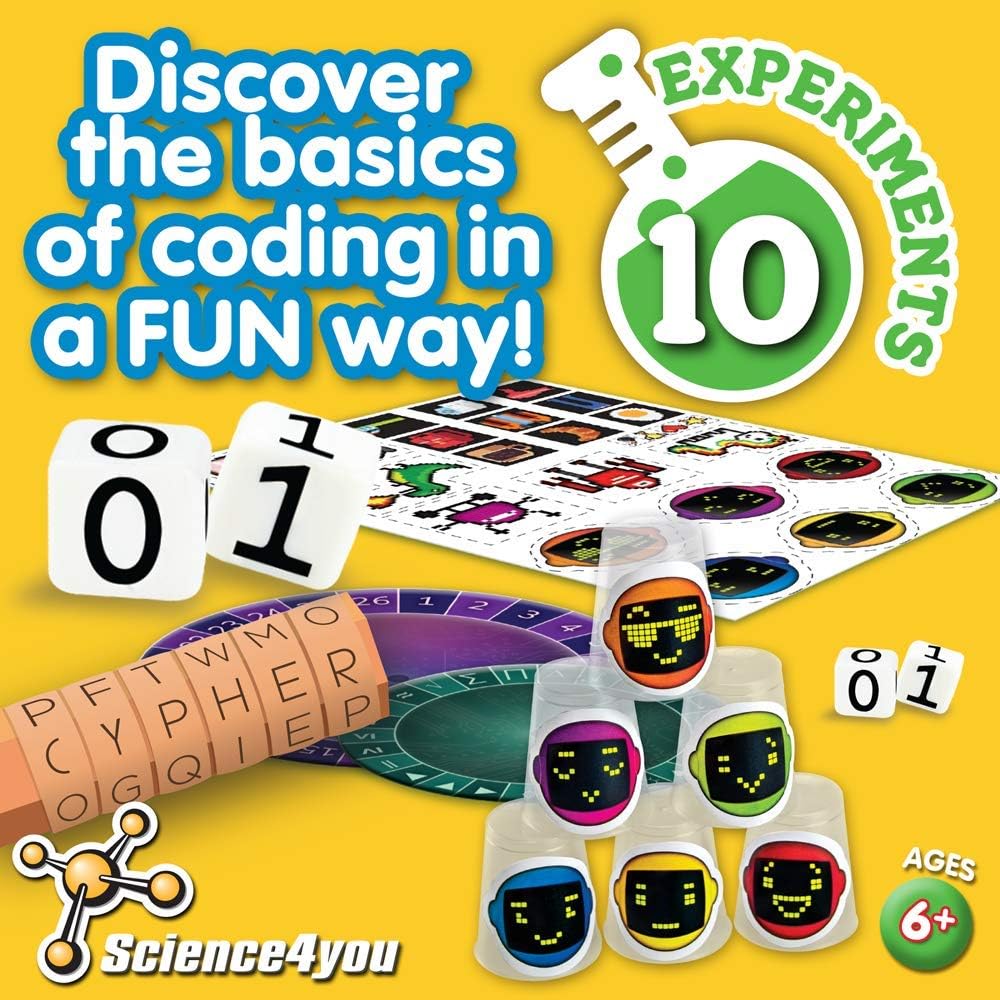 PlayMonster Science4you — Coding Lab — 10 Experiments to Learn How to Code — Fun, Education Activity Kit — for Kids Ages 6+