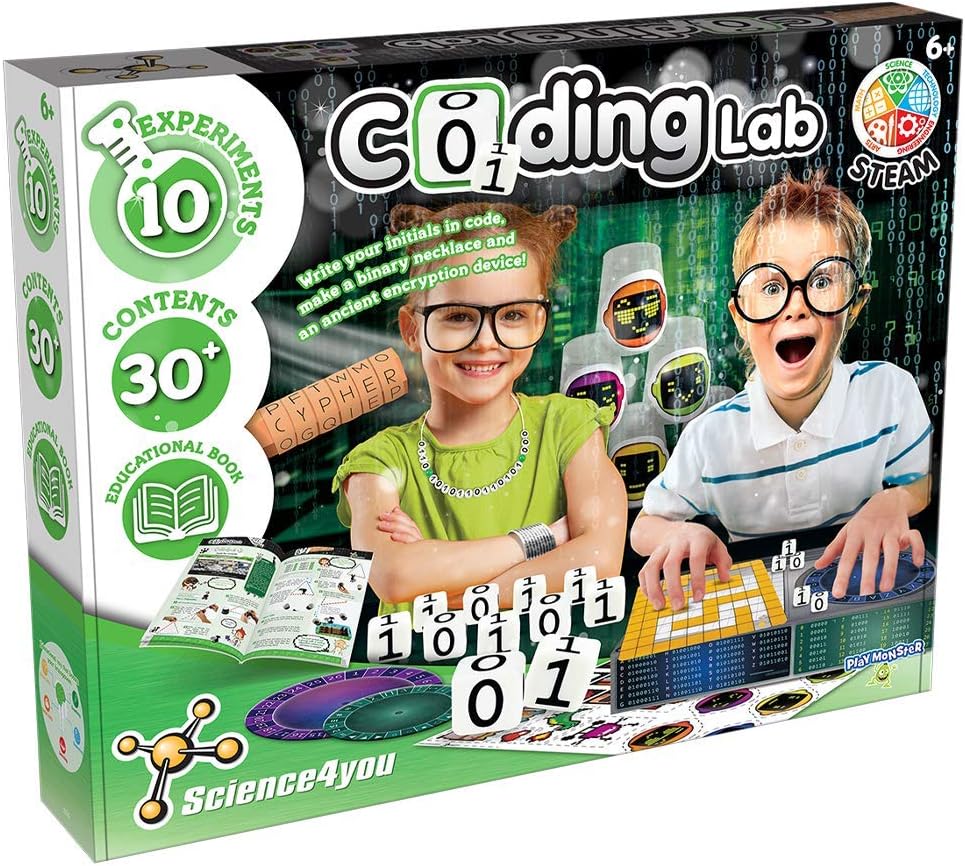 PlayMonster Science4you — Coding Lab — 10 Experiments to Learn How to Code — Fun, Education Activity Kit — for Kids Ages 6+